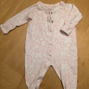Hanna Andersson Light Pink Patterned Kids Footie